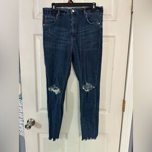 Wild Fable Dark Blue Distressed Skinny Jeans
